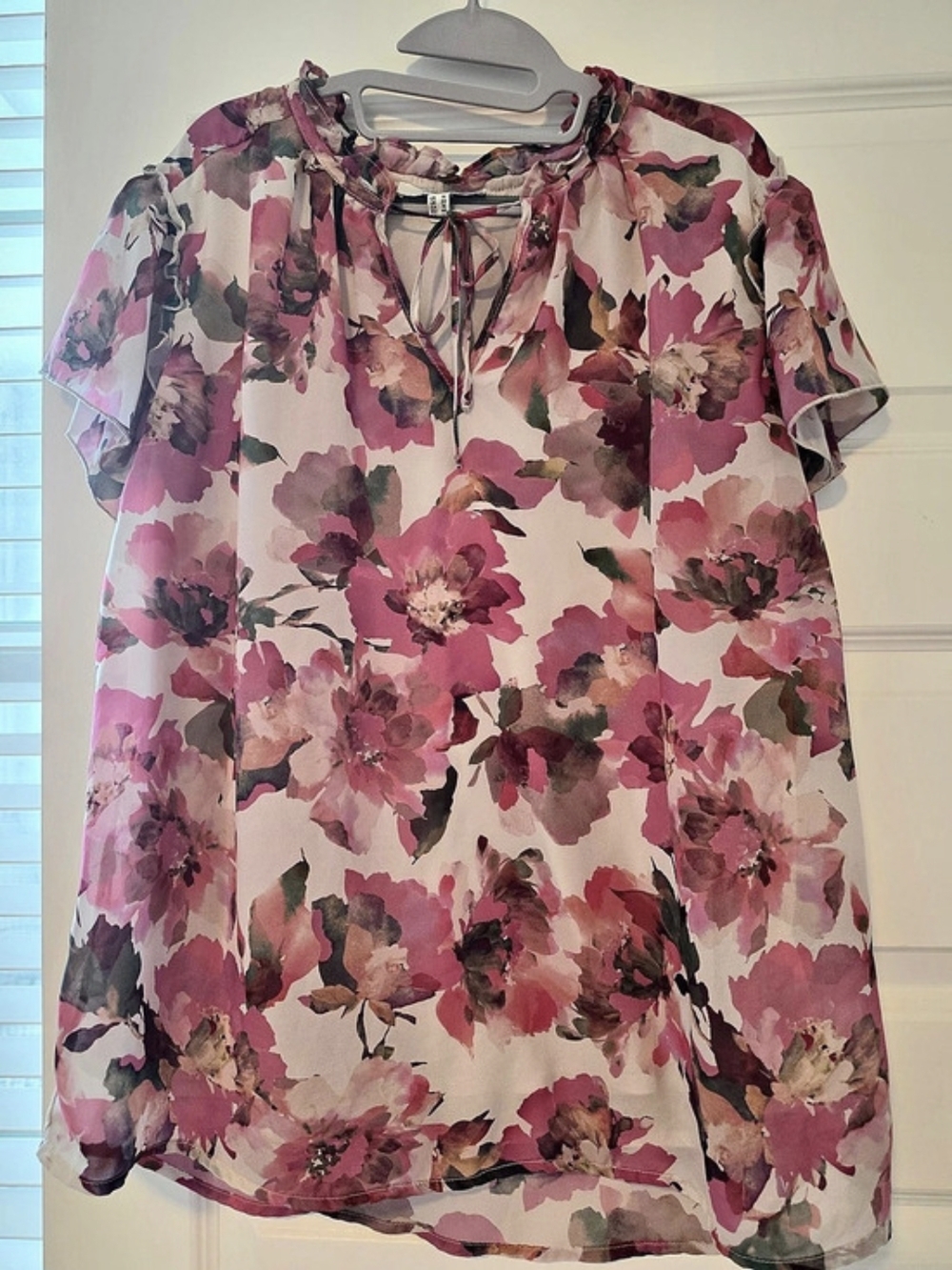 Haver & Blair Floral Blouse in Pink & White Size 1X Like New